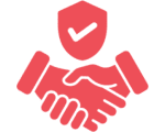 Trust and agreement symbol in red