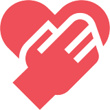 Red heart with hand gesture