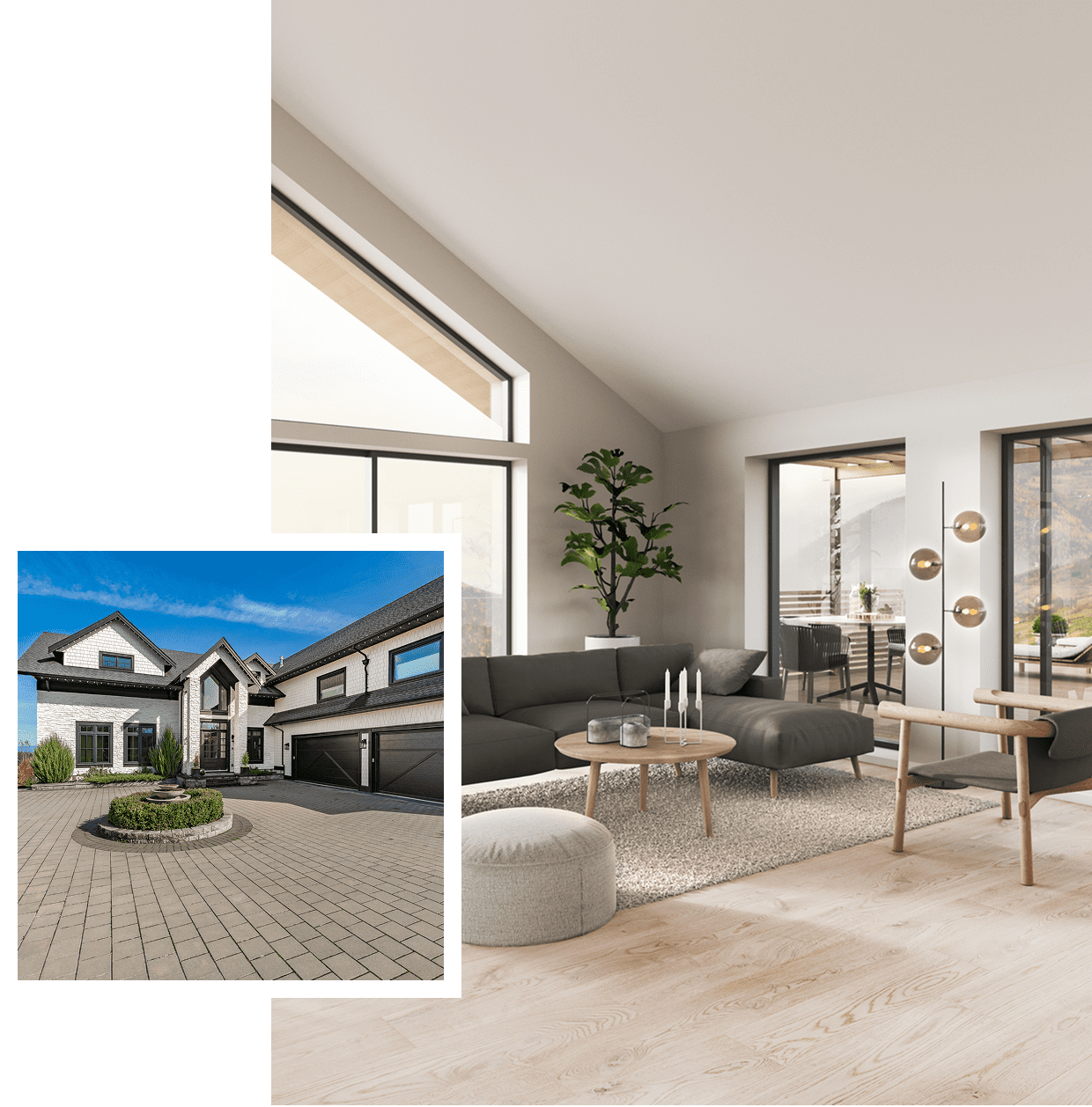 Modern living room with Scandinavian design