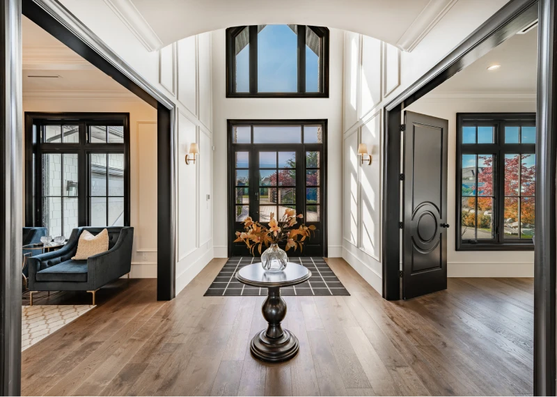 Spacious hallway featuring contemporary decor
