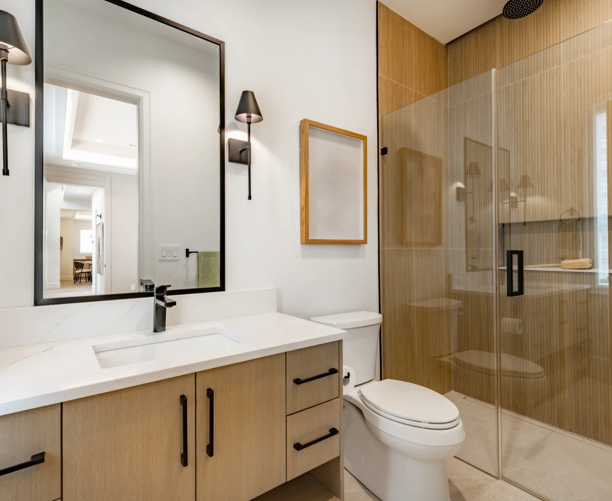 Modern bathroom with glass shower