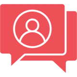 Red chat bubbles with avatar